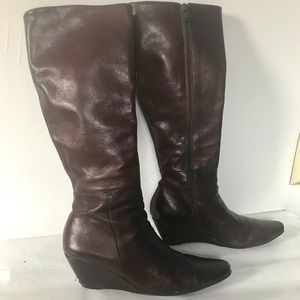 Sacco Italian genuine leather tall brown boots